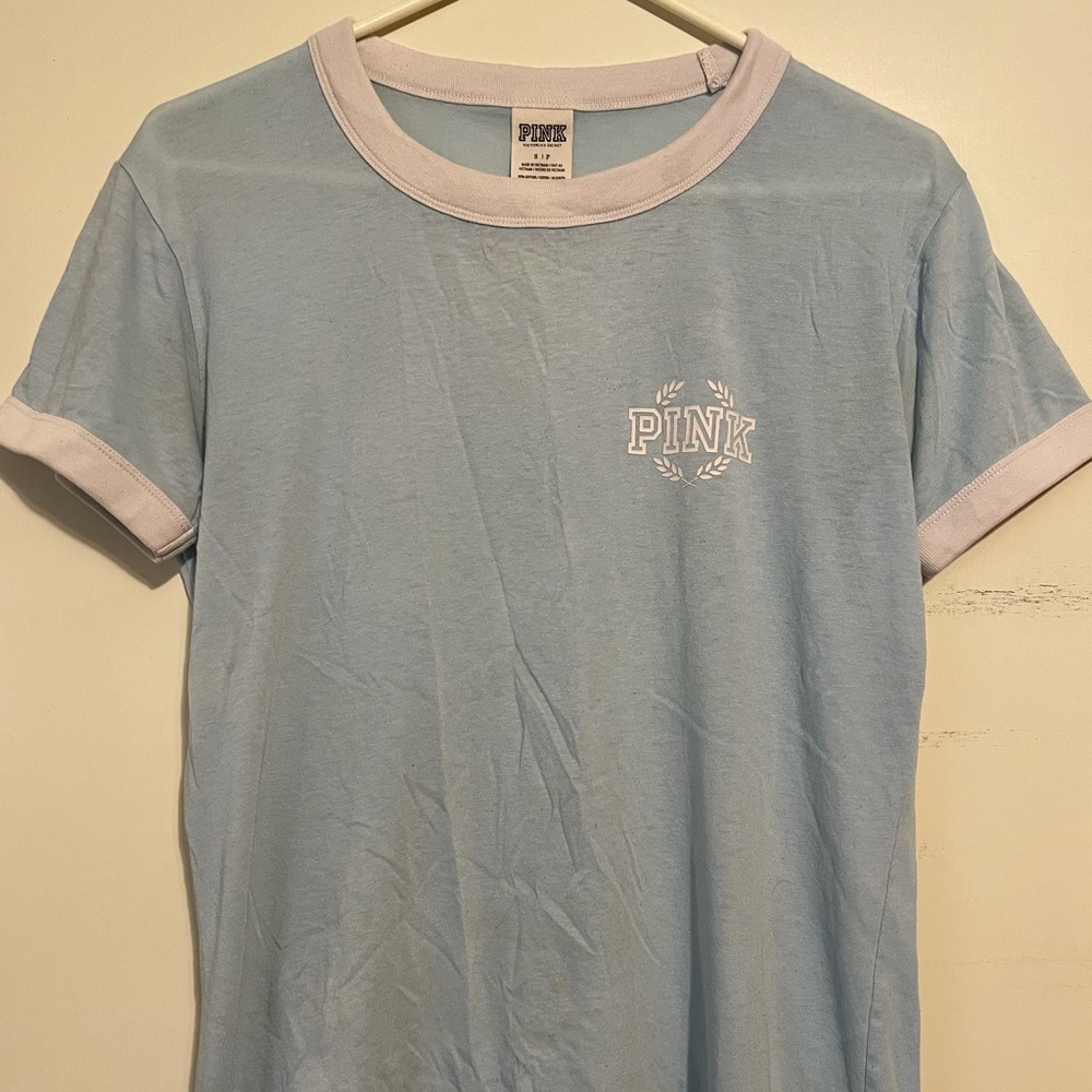 Victoria’s Secret Pink Tee T-shirt Light Blue